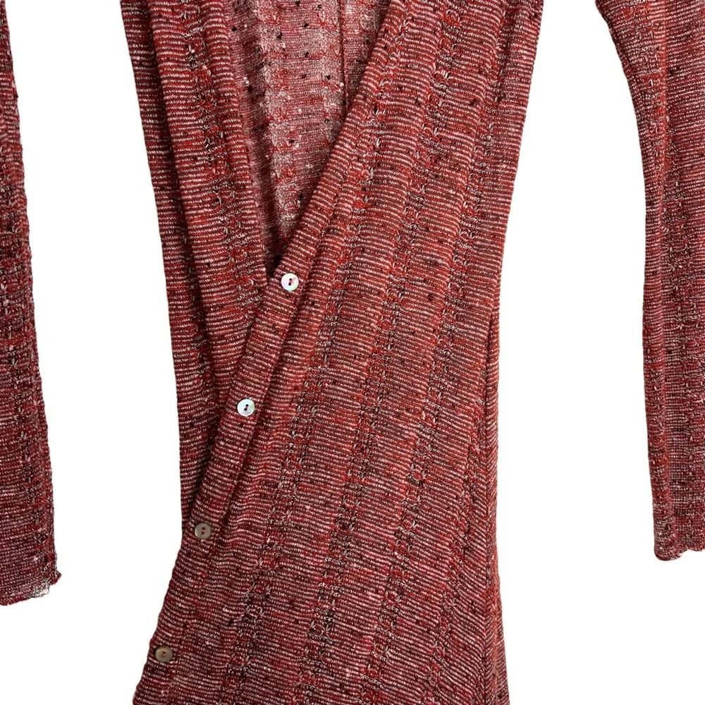 Free People Rust Red Marled Maxi Cardigan - Picture 7 of 10